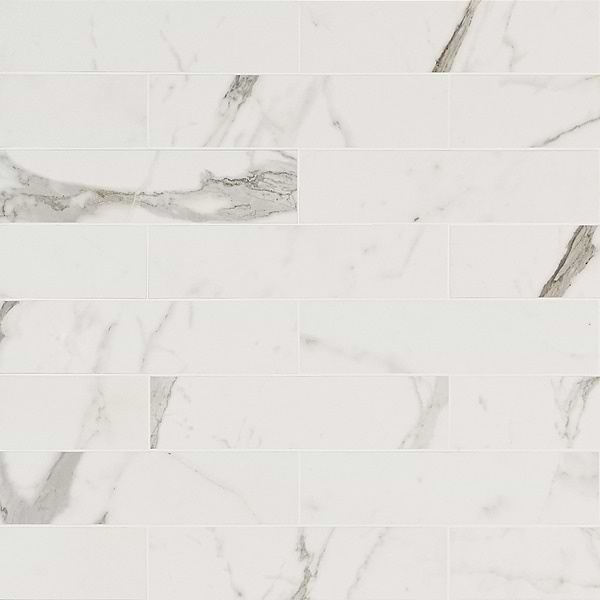 Sample-Versilia Statuario White 3x12 Polished Porcelain Subway Tile