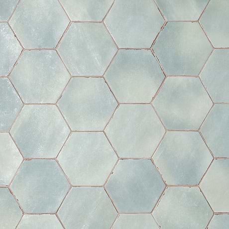 Sample-Sasha Hex Bettina Blue 6" Matte Porcelain Hexagon Tile