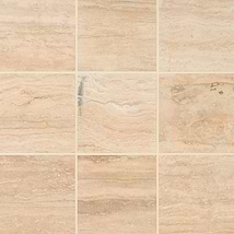 Classic Travertine Premium 6x6 Vein Cut Filled Honed Tile