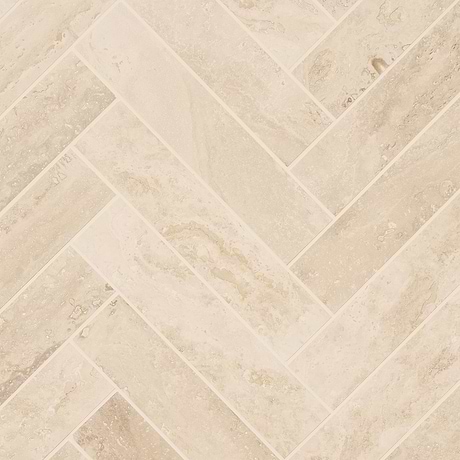 Ivory Travertine Premium 2.5x12 Filled Brushed Vein Cut Tile