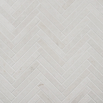 Velour Vanilla 1x6 Herringbone Leather Marble Mosaic Tile