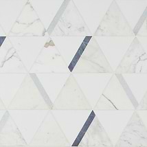 Tres Calacatta Azul 6x7 Polished Marble Mosaic Tile