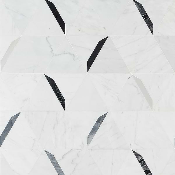 Tres Grigio Polished Marble Mosaic Tile