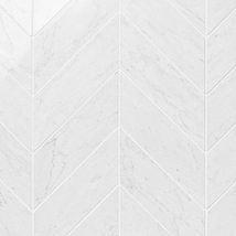 Bianco Carrara 3x12 Chevron Polished Marble Tile