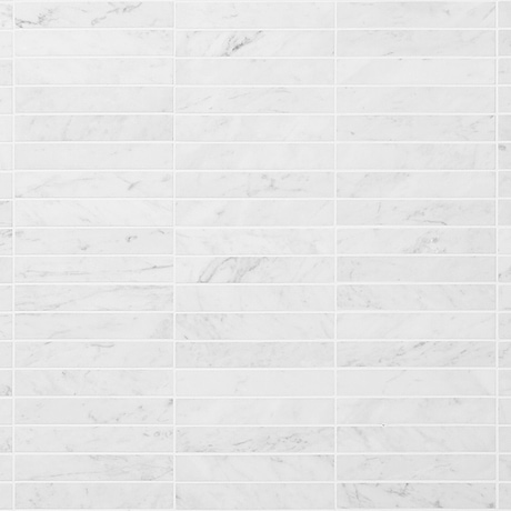 Bianco Carrara 1x6 Stacked Honed Marble Mosaic Tile