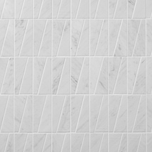 Velour Bianco Carrara 2x6 Trapezoid Leather Marble Mosaic Tile