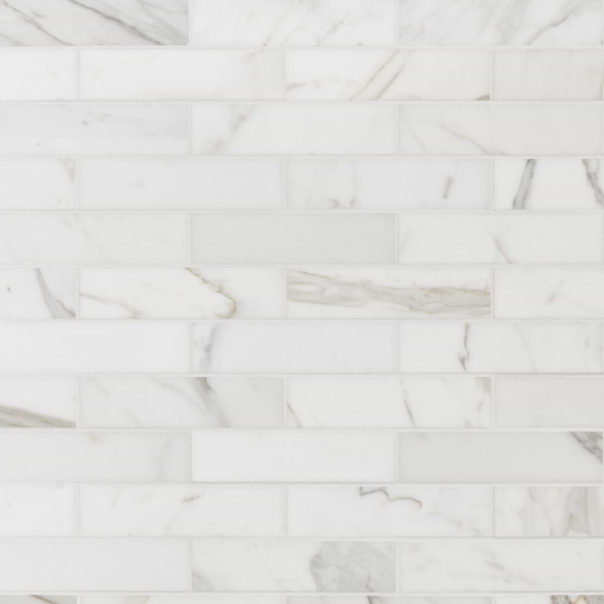 Calacatta White Gold 2x8 Honed Marble Subway Tile