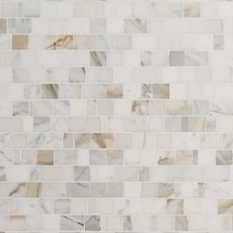 Avanti Calacatta Gold Hand Clipped Joint Honed Marble Mosaic Tile