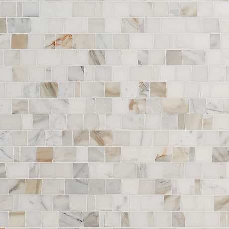Avanti Calacatta Gold Hand Clipped Joint Honed Marble Mosaic Tile