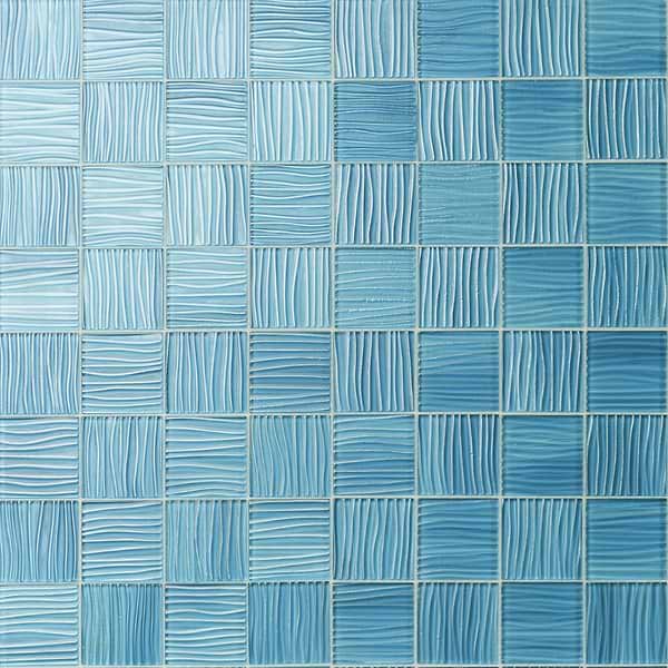 Bimini Aqua 3x3 Polished Glass Mosaic