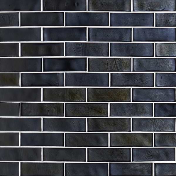 Magico Iridescent Night Black 2x6 Polished Glass Mosaic Tile