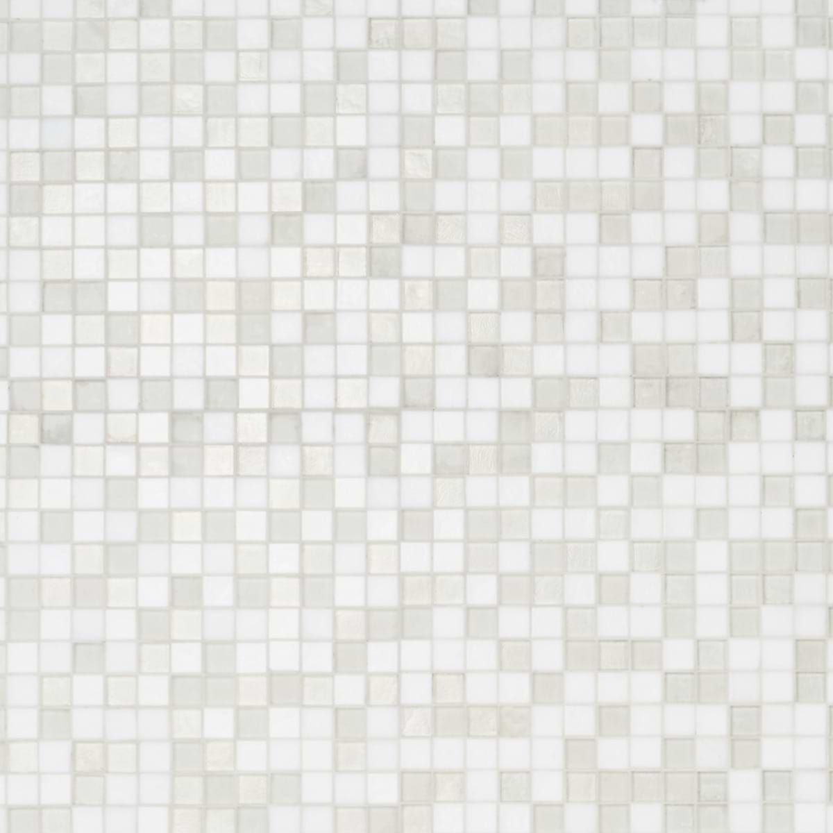 Ohana Small Squares Oxygen White 1x1 Glass Mosaic