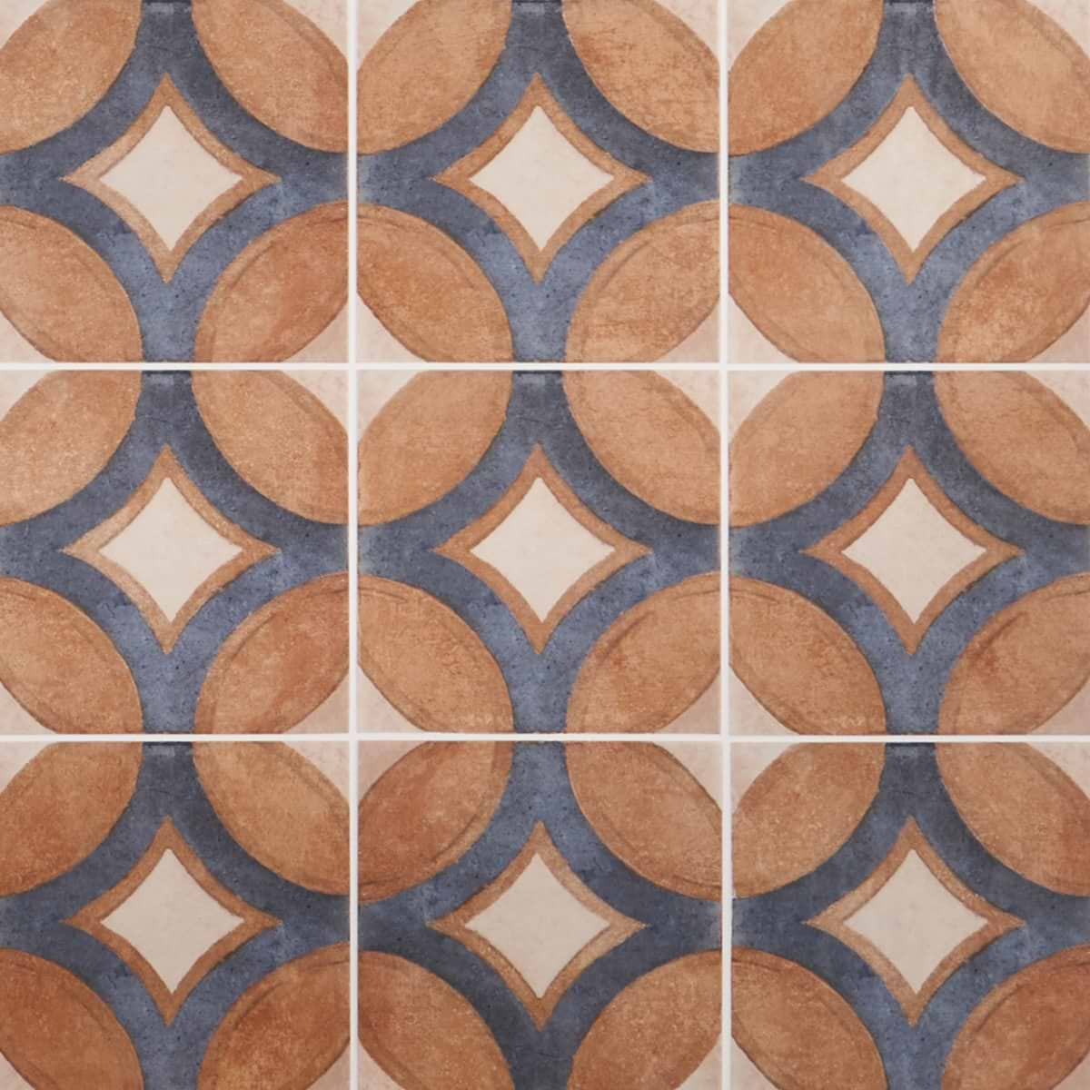 Angela Harris Mediterra Circles Terracotta 8x8 Matte Porcelain Tile