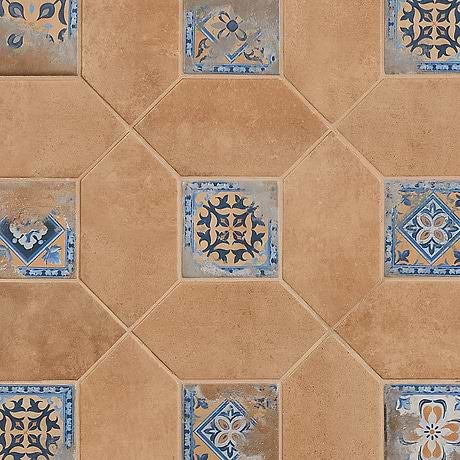 Morocco Terracotta 4x8 Picket and Medina Multicolor 4x4 Square Matte Porcelain Tile