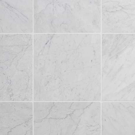 Avanti Bianco Carrara White 12x12 Tumbled Marble Marble Tile