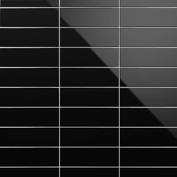Park Hill Black 4x12 Polished Porcelain Tile