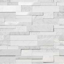 StackStone Bianco Carrara 3D Mixed Finish Marble Mosaic Tile