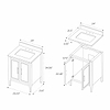 Province Charcoal and Gold 24" Single Vanity with Pure White Quartz Top