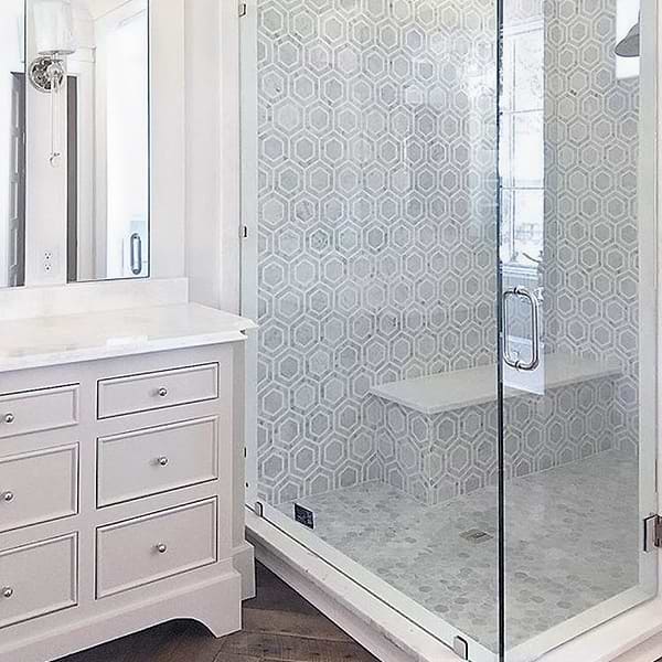 Nova Lynx 6" Hexagon Gray Marble Polished Mosaic Tile
