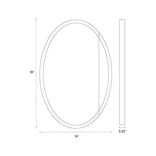 Radium Silver 24x36" Oval Recessed or Wall Mounted Right-Hand LED Medicine Cabinet with Mirror in Silver, View 12, open zoomed image