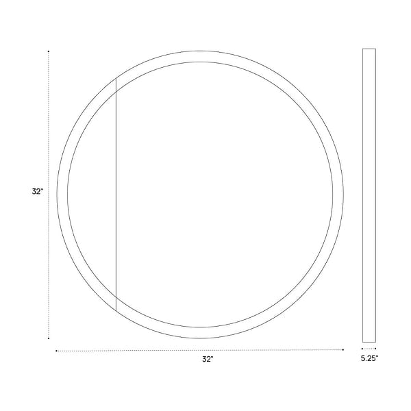 Radium Silver 32" Round Recessed or Wall Mounted Left-Hand LED Medicine Cabinet with Mirror in Silver, View 12, open zoomed image