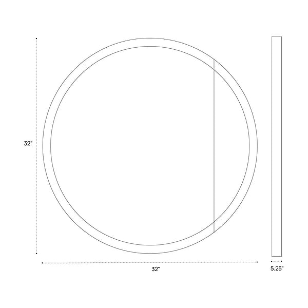 Radium Silver 32" Round Recessed or Wall Mounted Right-Hand LED Medicine Cabinet with Mirror in Silver, View 12, open zoomed image