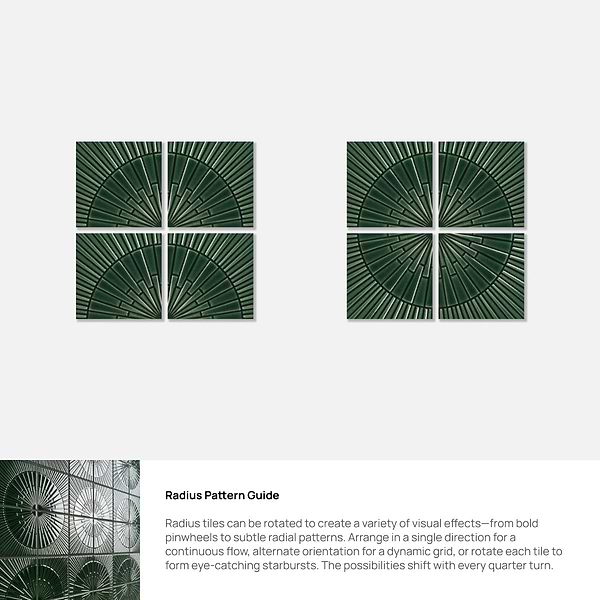 Stacy Garcia Radius Forest Green 6x6 3D Crackled Glossy Ceramic Tile