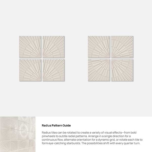 Stacy Garcia Radius Ivory White 6x6 3D Crackled Glossy Ceramic Tile