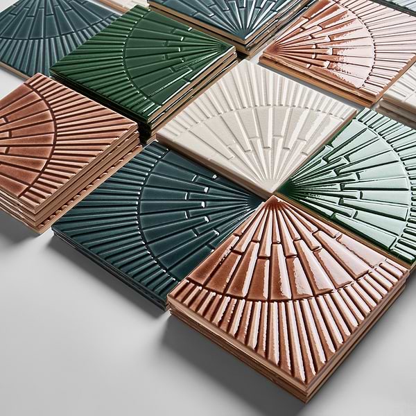 Stacy Garcia Radius Forest Green 6x6 3D Crackled Glossy Ceramic Tile