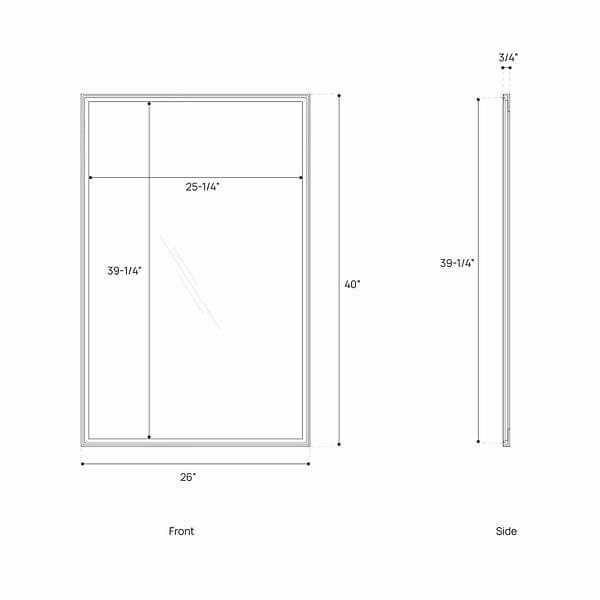 James Martin Vanities Rohe Matte Black 26x40" Rectangle Mirror