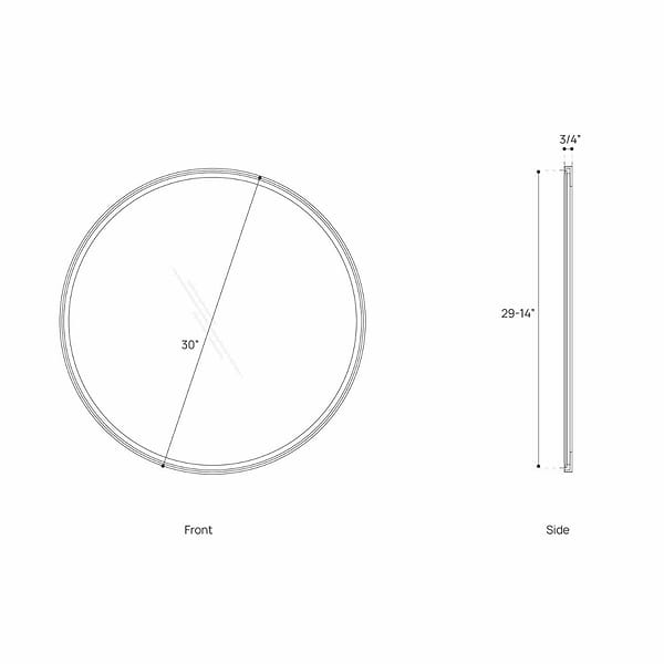 James Martin Vanities Rohe Champagne Brass 30" Round Mirror