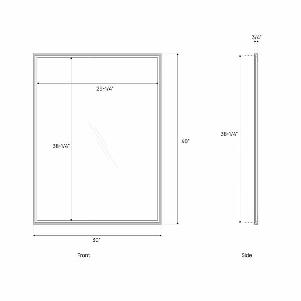 James Martin Vanities Rohe Matte Black 30x40" Rectangle Mirror