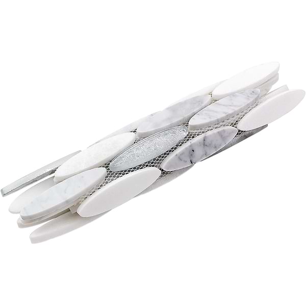 Kinetic Ice Water Ovals Glass & Stone Tile