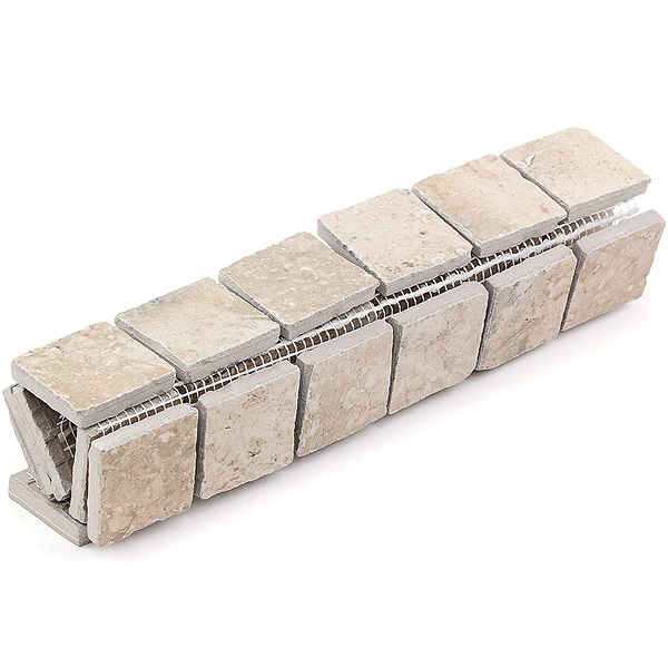 Seville Delfi Dark Beige 2x2 Travertine Look Matte Porcelain Mosaic Tile