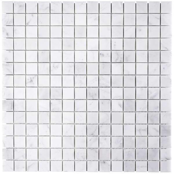 Sample-Carrara 3/4x3/4 Polished Square Marble Mosaic Tile