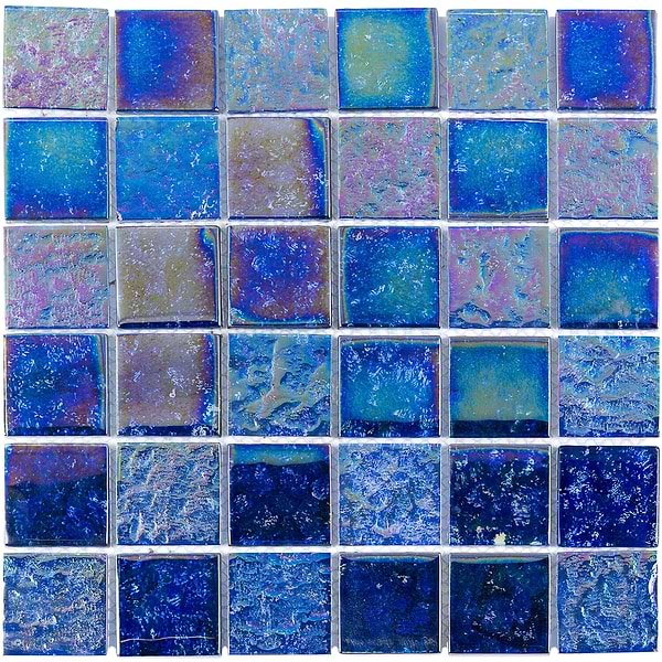 Laguna Iridescent Indigo 2x2 Glass Tile 