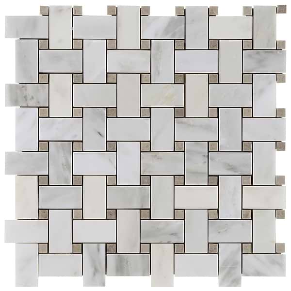 Twine Asian Statuary 1x2 Honed Marble Mosaic Tile