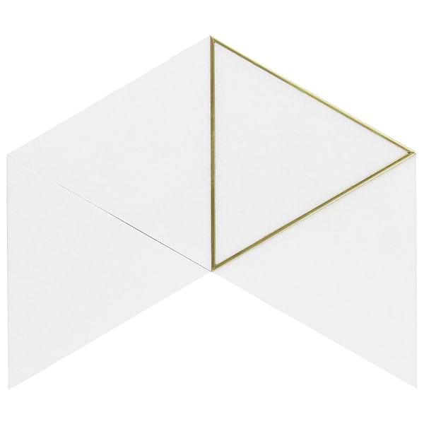 Verin Thassos Polished Marble and Brass 6x6 Mosaic Tile