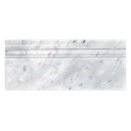 Bianco Carrara 5x12 Polished Marble Base Molding