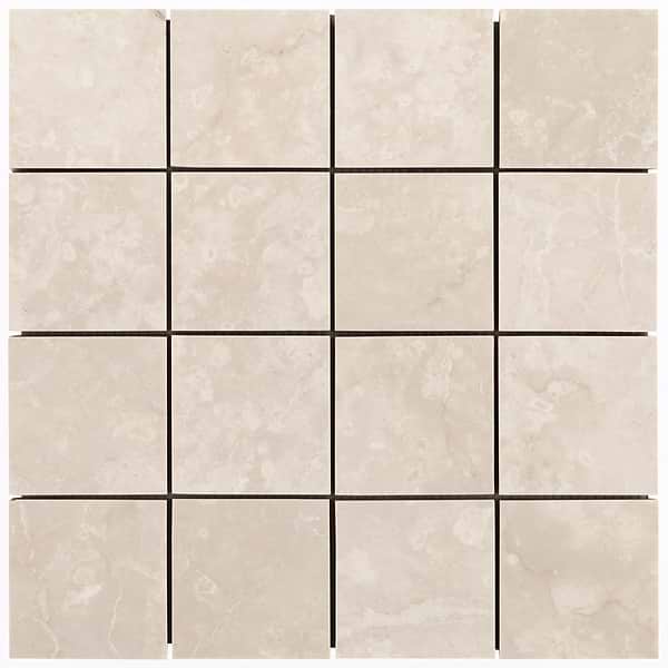 Botticino Extra Light Beige 3x3 Honed Marble Mosaic Tile
