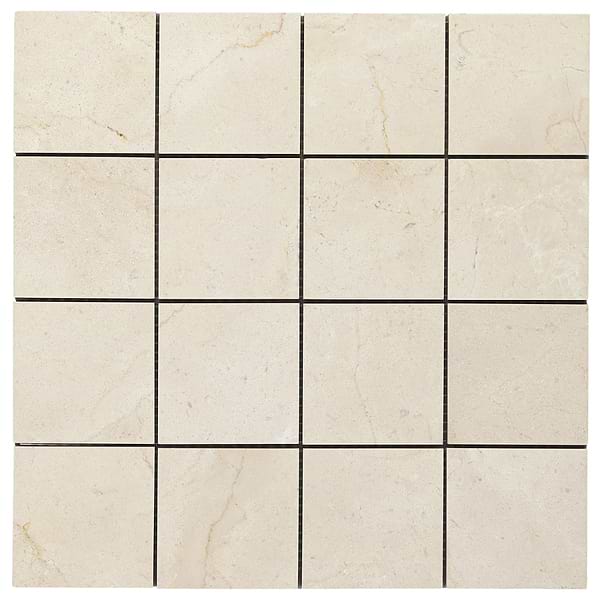 Crema Marfil Beige 3x3 Honed Marble Mosaic Tile