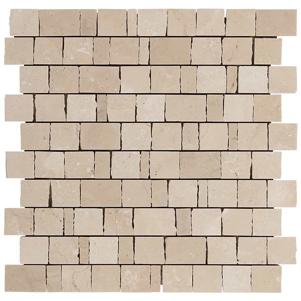 Avanti Crema Marfil Beige Hand Clipped Joint Honed Marble Mosaic TIle