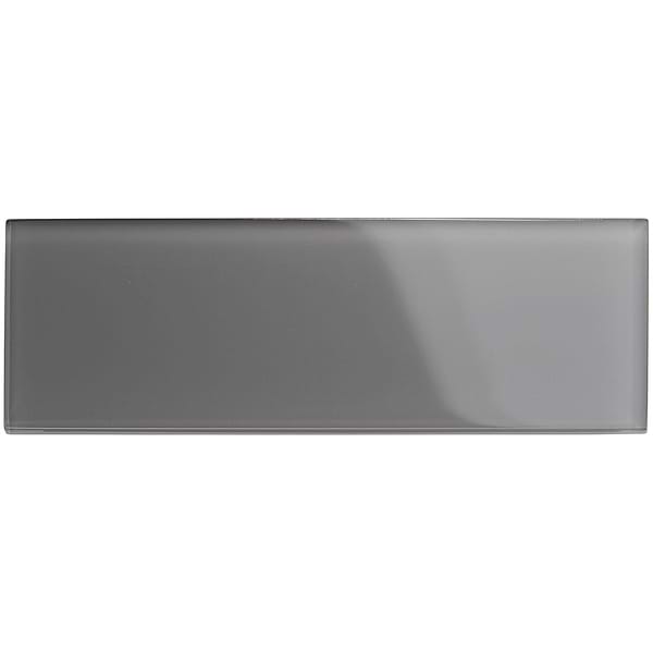 Loft Ash Gray 4x12 Polished Glass Subway Wall Tile
