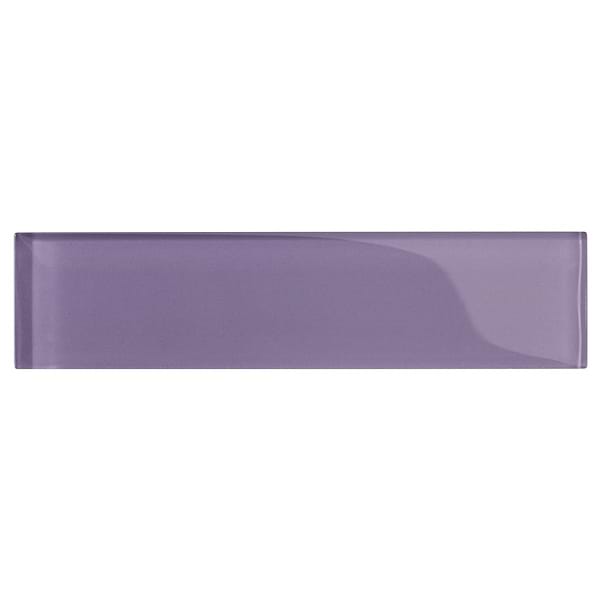 Loft Lilac Purple 2x8 Polished Glass Subway Tile