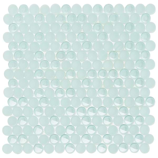 Loft Adriatic Mist 3/4" Penny Round Glass Tile