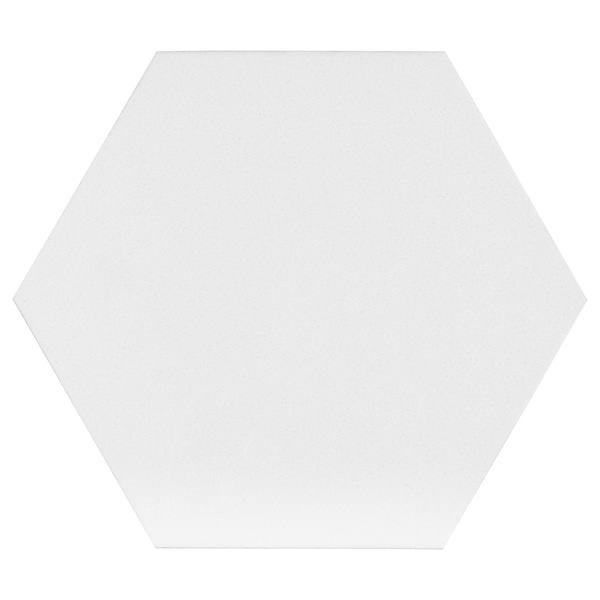 Nanoglass White 10" Hexagon Polished Tile