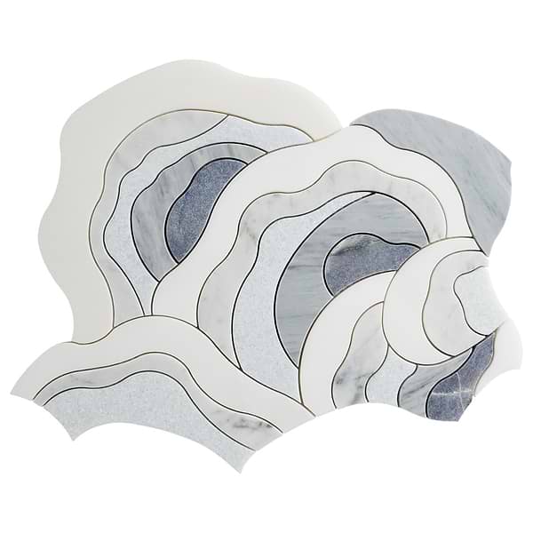 Iris Azul Macauba Blue Polished Marble Waterjet Mosaic Tile