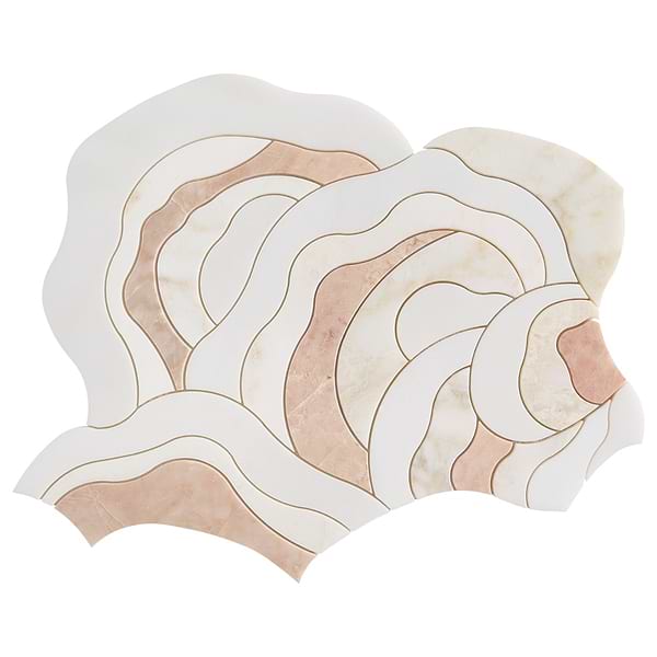 Iris Rosa Onyx Pink Polished Marble Waterjet Mosaic Tile