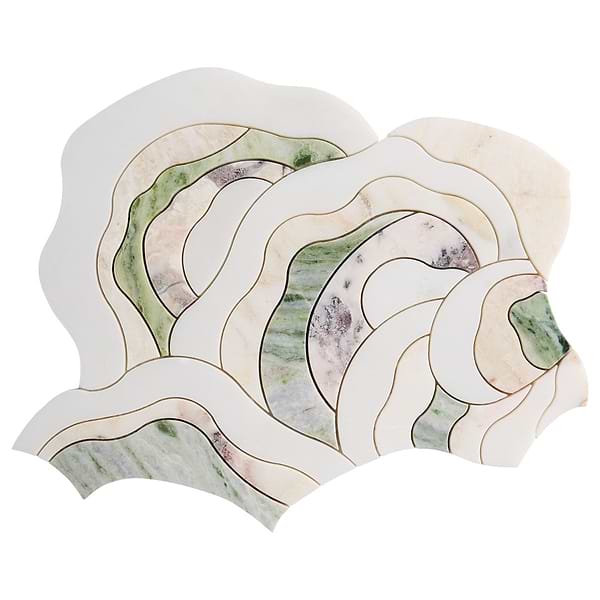 Iris Viola Jade Green Polished Marble Waterjet Mosaic Tile