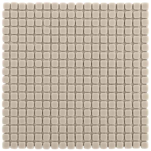 Venini Beige 1/2" Mini Square Frosted Glass Mosaic Tile